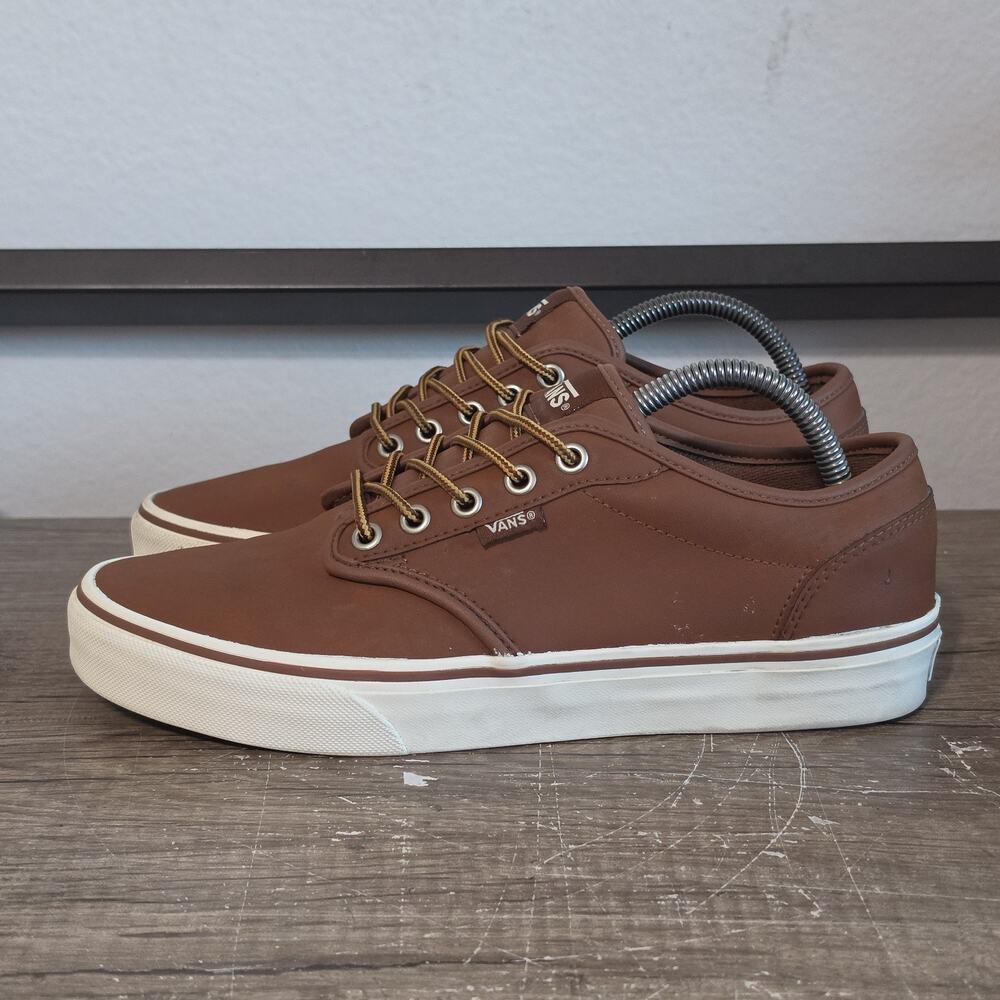 Vans Atwood Leather Men's Athletic Skate Shoes Sneakers Size 8.5 Brown